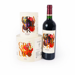 Tùy Chỉnh Rượu Vang Nhãn Kết Cấu Giấy Kim Loại Vàng/Rose Foil Phía Trước Và Trở Lại Sticker Champagne Rượu Vang In Ấn Chai Nhãn - Product Image 2