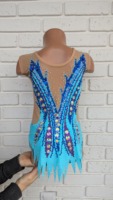 Luxueux motif conception filles gymnastique rythmique compétition Costume brillant strass gymnastique artistique justaucorps Ballet