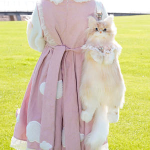 Boneka Kucing <span class=keywords><strong>Maine</strong></span> <span class=keywords><strong>Coon</strong></span> Warna Emas Muda DUPAN, Mainan Simulasi Kucing dengan Ritsleting Tersembunyi, Isi Kapas PP, Unisex, Bentuk Kucing Realistis, Tas Ransel - Product Image 4