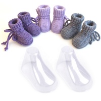 Support de présentation écologique en plastique transparent pour chaussures de bébé, chaussons au crochet, chaussettes, présentoir pour chaussures de tout-petits HA01537