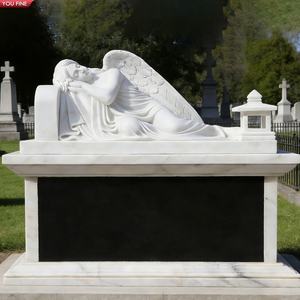 YOUFINE - Estatua Conmemorativa <span class=keywords><strong>de</strong></span> Ángel Durmiente <span class=keywords><strong>de</strong></span> Mármol Natural <span class=keywords><strong>para</strong></span> <span class=keywords><strong>Cementerio</strong></span> o Jardín Conmemorativo - Product Image 1