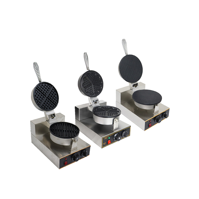 Electric Commercial Stainless Steel Waffle Maker Machine with 1000W Power Auto Shutoff Timer 1 Year Warranty