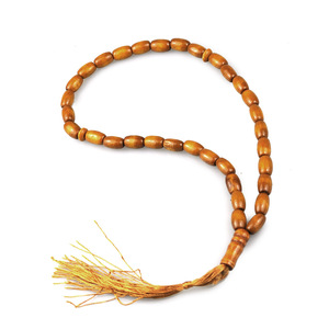Vente en gros de 33 misbaha arabes du Moyen-Orient avec pompon, bracelet religieux unisexe en bois à perles elliptiques, bijoux de prière musulmans - Product Image 5