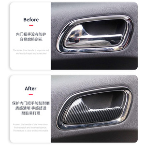 Cubiertas para manijas de puerta de fibra de carbono ABS con cinta 3M para Dodge Durango 14-22, accesorios interiores para automóvil - Product Image 3