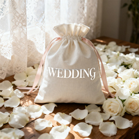 Pochette anti-poussière en toile blanche et noire avec logo personnalisé en gros Sac de rangement pour cadeau en toile de coton et mousseline de grande capacité avec fermeture à cordon