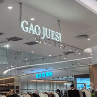 Enseigne commerciale personnalisée 3D lumineuse à LED, lettres en relief éclairées par l'avant, signalétique de bâtiment, décoration suspendue en acrylique pour centre commercial