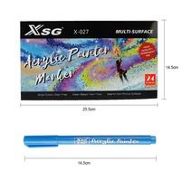 Ensemble de marqueurs à peinture acrylique, 24 couleurs, matériau PP, pointe en coton pour le dessin DIY, la céramique, le bois, le papier, l'artisanat, la création artistique