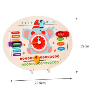 New Arrival Elephant Digital Clock Season Date Learning Sliding Puzzle Games Montessori Educational Toys for Kids Boys Girls - Product Image 4