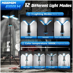 Lampe de <span class=keywords><strong>travail</strong></span> LED portable multifonctionnelle ultra-lumineuse rechargeable à l'énergie solaire de haute qualité avec trépied pour plongée et camping en extérieur USB - Product Image 3