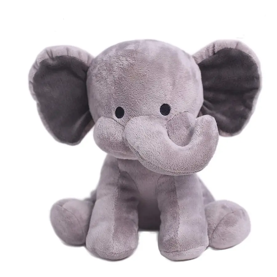 Gajah lembut untuk bayi, mainan gajah duduk lembut lucu
