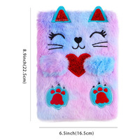 Carnet de notes en peluche personnalisé, mignon, pour filles BTS, avec serrure et clés, reliure spirale, reliure à point de selle