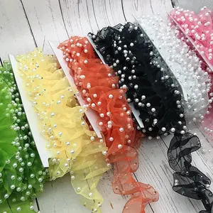 Nieuwe Parel Geplooide Screen Chiffon Orgel Nail Kraal Kledingstuk Accessoires Schimmel Geplooide Kant Diy Rok Kant