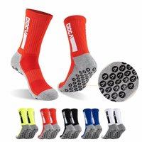 Chaussettes de sport antidérapantes pour hommes, avec logo personnalisé, compression, colorées, design de football, grip pour le football, automne