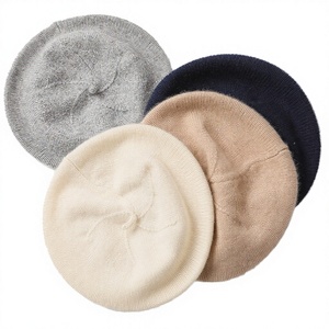 Spring Autumn Womens Fuzzy Knitted Beret Hat Stretch Polyester Boucle Yarn Casual Travel Outdoor Fashion <b>Cap</b> - Product Image 4