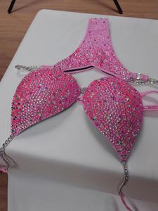 Bikinis Sexys, Disfraz de <span class=keywords><strong>Samba</strong></span>, Envío Gratis, Perlas Hechas a Mano, Color Rosa, Sujetador y Tanga para Actuaciones, Ropa para Fiestas EDC Rave - Product Image 3
