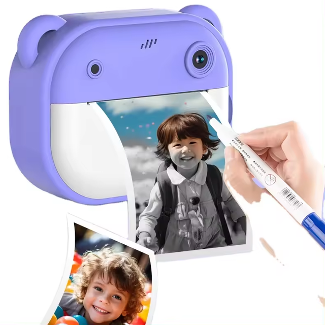 2.0 Inch HD Photo Instant Camera 1080p Mini Digital Thermal Paper Printer CMOS Imaging Sensor Filter MicroSD Media Type MP3 24MP