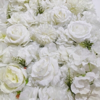 Panel de Pared de Flores Artificiales de Hortensias y Rosas de Seda Blancas para Bodas, San Valentín y Eventos Navideños