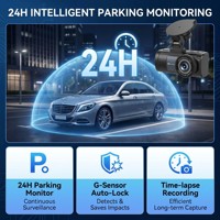 Kamera Dasbor MINI 3.18 Inci 4K Lensa Ganda Kamera Belakang Tahan Air WIFI DashCam G-Sensor Perekam Loop Time-Lapse DVR