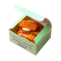 Boîte d'emballage en papier pour gâteaux jetables avec logo personnalisé, boîte en papier pour macarons, boîte en papier pour sandwichs, boîte en carton pour collations, boîte en carton pour biscuits