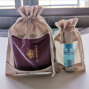 Bolsas con cordón para vino de yute de fabricante al por mayor con ventana de organza y bolsas de regalo con cordón para vino de <span class=keywords><strong>arpillera</strong></span> - Product Image 6