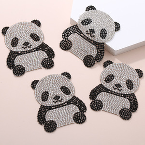 Wholesale Rhinestone Animal <strong>Patches</strong> Iron on Cute Small Chinese <strong>Panda</strong> Shaped Beaded Rhinestone <strong>Patch</strong> for Clothes Accessories - Product Image 5