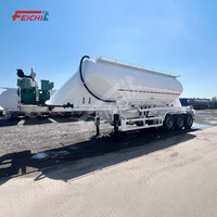 Feichi 3-Axis Powder Tank Semi-Trailer 40 Ton Heavy-Duty 38 Kubik Tank Semi-Trailer Semen Curah Semi-Trailer Tangki Bubuk Semi-Trailer