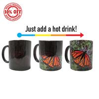 Vente en gros de tasses à café en céramique noire de 11 oz pour la sublimation, tasse magique à changement de couleur pour la sublimation