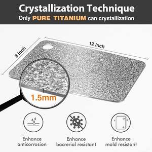 Planche à découper en titane pur 100% Planche à découper antibactérienne certifiée EPA, planche à découper en titane pur double face pour la cuisine - Product Image 2