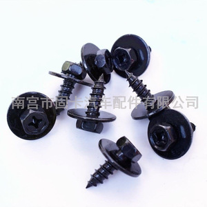 Tornillos autorroscantes de cabeza hexagonal Phillips, métricos, negros, para paneles de plástico, parachoques, guardabarros y placas de protección del motor - Product Image 4