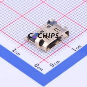 U-C-19SS-W-1 HDMI Connector SMD Connector ( Connector Type: HDMI-C )( Gender: Female )( Total Number of PINs: 19P ) - Product Image 1