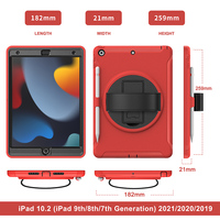 Sağlam TPU ve plastik combo hibrid telefon kılıfı ile 360 döndür standı iPad 10.2 inç için 9th nesil
