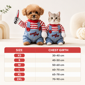 Haustier-Kostüm Rot-Weiß Gestreifter Polyester-Overall Hunde- und Katzen-Verkleidung für Fotografie - Product Image 2