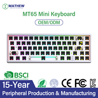 Kit MT65 Mini Clavier Compact Barebone 65% Personnalisé en Alliage d'Aluminium CNC OEM/ODM avec Conception de Marque Personnalisée