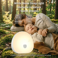 Lámpara Nocturna para Bebés con Control Táctil, 10 Sonidos Relajantes, Luz LED RGB de 7 Colores para Dormitorio Infantil