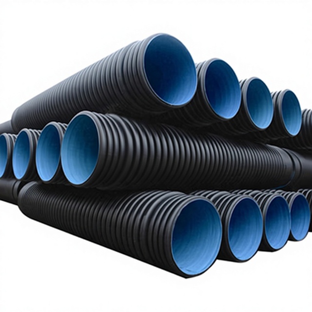 Large DN600 Black Pe hd 10 Foot Diameter Plastic Drain Hdpe Pipe Prices 18 12 Inch Plastic Corrugated Culvert Pipe Manufacturer