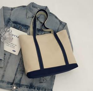 Bolsas de Lona Grandes y Resistentes para Mujer, con Logotipo Personalizado, Bolsa de Lona de Algodón con Bolsillo Exterior, Gran Venta - Product Image 5