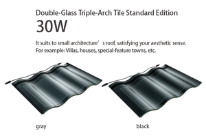 Ubin atap Panel surya 30W, kaca ganda ubin surya untuk penggunaan rumah energi bersih Panel surya konstruksi atap - Product Image 2