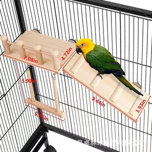 Wooden bird perches, parrot climbing ladders, <b>swings</b>, hammocks, jumping boards, parrot climbing <b>frames</b>, toy pedals, and pole - Product Image 4