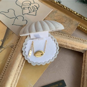 Wholesale <b>Seashell</b> Jewelry Box <b>Seashell</b> Jewelry Gift Box Flocked Velvet Pendant <b>Necklace</b> Jewelry Gift Box - Product Image 3