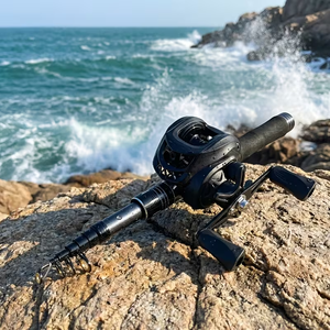 Juego de Caña y Carrete de Pesca de Fibra de Vidrio de Acción Rápida para Lubina y Carpa con Mango de EVA para Pesca en Agua Salada y Dulce - Product Image 5