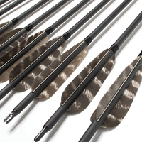 Flèches en carbone de tir à l'arc traditionnel Pinals 30 en 300 340 400 500 600 colonne vertébrale Nature turquie plume composé arc recourbé Longbow