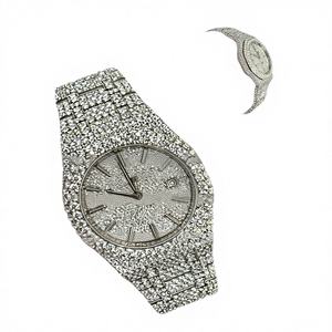 Custom Handcrafted Men's Hip Hop <b>Watches</b> VVS1 Moissanite <b>Diamond</b> Stainless Steel Automatic Analog Glass 10 Bar Water Resistant - Product Image 1