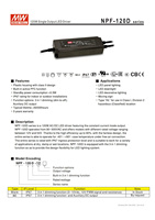 MEAN WELL NPF-120D-48 48V 120W 3-en-1 Gradation Courant Constant LED Driver 90% Efficacité, Active PFC, IP67 pour Éclairage Intelligent