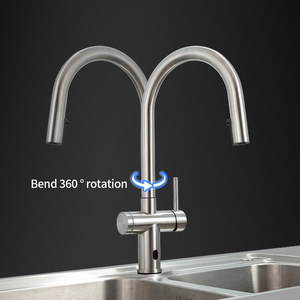 Grifo Gourmet Multifuncional Flexible Cromado para Apartamento, Grifo Mezclador de Agua Fría y Caliente de Cobre, Grifo de Fregadero de Cocina de una Sola Palanca - Product Image 6