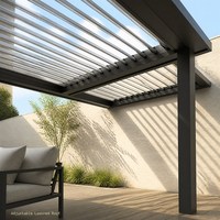MEIXIN ORLANDO Villa moderne de luxe, extérieur motorisé, bioclimatique, aluminium, verre trempé, patio, gazebo extérieur à persiennes