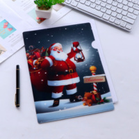 Carpeta de Archivo de Oficina en Forma de L, Duradera, de PP, Tamaño A4, Diseño Navideño de Santa Claus, Marca Yunman, Venta al Por Mayor