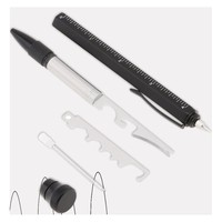 Stylo multifonction 14-en-1 : Outil de décompression, Tête de décompression, Démonte-crochet de support de téléphone, Ouvre-boîte et ouvre-bouteille, Stylo à bille