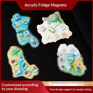 Synthetic Resin Stereoscopic Memorial Map <b>Refrigerator</b> Stickers Customized City Attractions Magnetic Cartoon Creative Business - Product Image 5