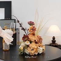 Floraise C-167 OEM, boule de fleurs artificielle moderne en soie marron de haute qualité, 50 cm, 60 cm, pour la décoration de centre de table de mariage