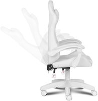 Chaise de jeu ergonomique réglable blanche avec dossier, design moderne et montage facile
